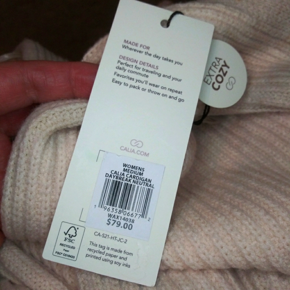 CALIA By Carrie Underwood Cream Mauve, Olive & Taupe Daybreak Neutral Cardigan - Picture 8 of 11